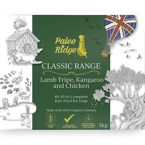 Paleo Ridge Classic Range Kangaroo, Lamb Tripe & Chicken. 1kg