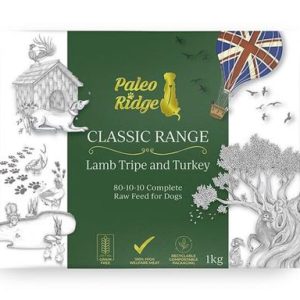 paleo ridge lamb tripe and turkey raw dog food