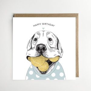 dotty dog art birthday card