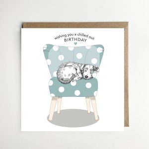 chill out blank card dotty dog art